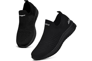 ASHION Womens Trainers Slip on Ladies Walking Shoes Lightweight Mesh Sneakers Comfortable Casual Shoes