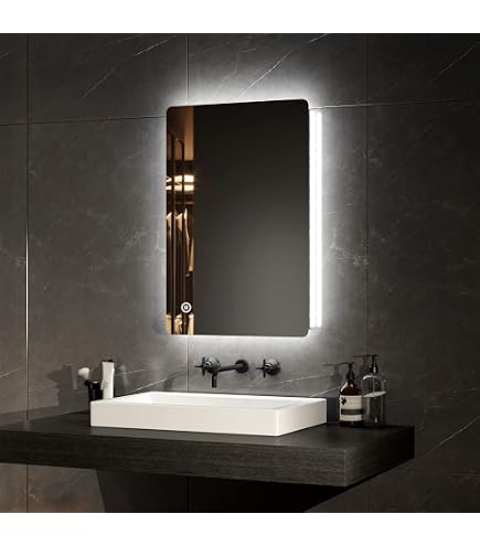 Bathroom Mirror Kasloglow 600x900mm Oval LED - Dimmable, 3 Colors, Anti ...