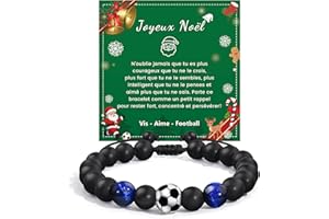BOCHOI Cadeau Noël Enfant Bracelet Football Croix Perles Garçon Fils Anniversaire 5 6 7 8 9 10 11 12 13 14 15 16 17 18 Ans, Cadeaux Noël Original Bijoux Sport Garçon Idée Cadeau Fan De Foot