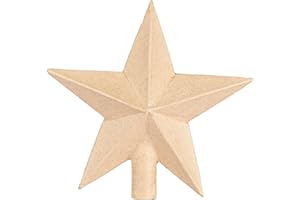 Décopatch NO061C - Un support en papier maché brun 20x20x6cm, Cimier étoile, Unité