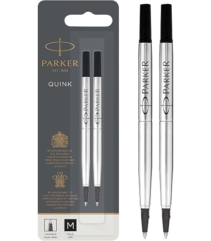 Recharges Stylo Rollerball Noire - Lot De 5 | Compatibles Avec La Majorité Des Stylos Rechargeables