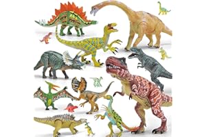 GizmoVine Dinosauro Giocattoli per Ragazzi, 20 Pezzi di Dinosauro Giocattolo set Giochi con Gamba Mascella Mobile per Ragazzi e Ragazze