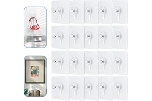 HCOVIV 20 Stück Transparent Klebenagel Bilderhaken Ohne Bohre, Bilderhaken Selbstklebend, Bildaufhänger Selbstklebend für Bilder, Poster, Fotos, Dekorative Gemälde Regal