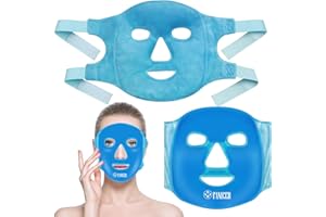 QULLMARTLE Máscara de refrigeración cara,Gel Frío y Calor Reutilizable Máscara,compresas frías Mascarilla Facial Fría Cubre Todo el Rostro,Facial para Hombre y Mujer