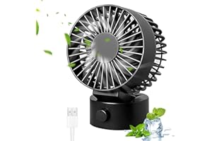 BelonLink 𝗠𝗶𝗻𝗶 𝗨𝗦𝗕 𝗩𝗲𝗻𝘁𝗶𝗹𝗮𝘁𝗼𝗿, Lüfter leise Drehung mit 2 Einstellbare Geschwindigkeiten, USB Fan Einfach zu Tragen für Schlafzimmer, Kinderwagen, Schreibtisch Zuhause Büro (Schwarz)
