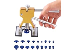 LALUKY Paintless Car Dent Puller Kit, Car Body Auto Puller Dent Lifter Set Car Dent Remover with 18 Pcs Puller Glue Tabs Dent Suction Cup for Car, Motorcycle Ding Dent Removal Repair(as shown)