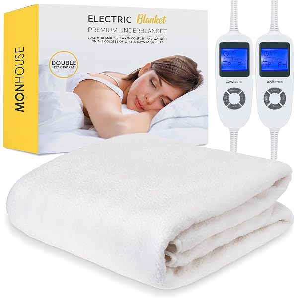 Zanussi Electric Blanket, Heated Double Fitted Underblanket, 9 Heat  Settings, Low Energy u0026 Energy Efficient, Machine Washable, Overheat  Protection, 135 X 190 cm, 60W, White ZEDB7002, 2 Year Guarantee :  Amazon.co.uk: Home u0026 Kitchen