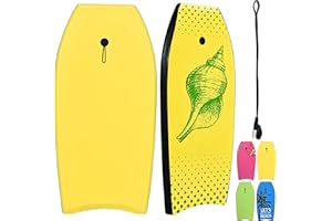 RELAX4LIFE Schwimmbrett tragbar, Schwimmboard mit Halteleine, Rutschfestes Surfbrett für Kinder & Erwachsene, Hohe Belastbarkeit, Bodyboard Shortboard, XPE HDPE