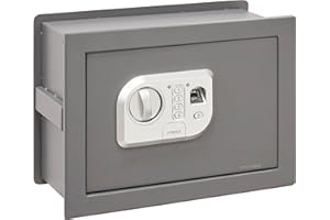 ARREGUI Print 141520 Cassaforte da incasso a parete con apertura tramite impronta digitale o codice|Cassetta di sicurezza con lettore biometrico per casa e casa|Fundo estensibile 26 x 35 x 15/25 cm