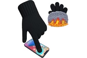 ehsbuy Gants Hiver Homme Laine Doublure Gants Chaud Tactiles Polaire Gants Thermique Cadeau Homme pour Courir en Plein Air Ski