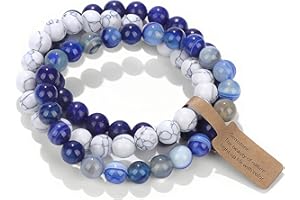 WEIZAIJY Edelstein Perlen Armband für Frauen, 8mm Kristall Heilsteine Armband, Naturstein Schmuck Elastisch Armbänder Damen, Chakra Spirituelle Charms Armbänder Geschenke