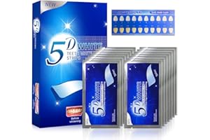 SEAAES Teeth Whitening Strips 5D Contains No Harmful Substances Effective Home Use Tooth Whitening Kit Mint Flavor 14 Pouches 28pcs