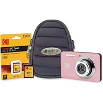 KODAK Pixpro FZ55 Pastel Pink 16MP Full HD Camera Bundle (3 Items