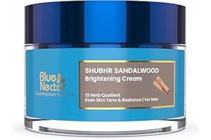 Blue Nectar Brightening Face Cream for Men - Natural Moisturizer with Sandalwood, Turmeric, Aloe Vera & Ayurvedic Herbs(50 g)