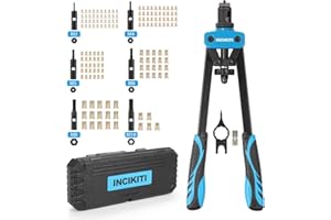 INCIKITI Rivnut Tool Kit Rivet-Nut Gun 14" Rivet Nut Tool with 150pcs Rivnut, Professional Riv Nut Gun Set and M3 M4 M5 M6 M8 M10 6 Metric Mandrels, Rivnut Tool with Rugged Carry Case