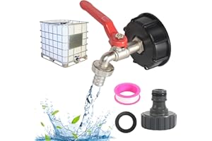 Adaptateur de Réservoir IBC Connecteur à filetage 1/2", Robinet Cuve 1000L Robinet Recuperateur Eau De Pluie, Robinet Sortie Raccord Vanne Robinet Raccords De Tuyau D'arrosag