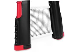 Delamiya Rete da ping pong, retrattile da ping pong, rete da ping pong per ogni tavolo, portatile, rete di ricambio per ping pong, rete da ping pong per esterni e interni, rete da ping pong