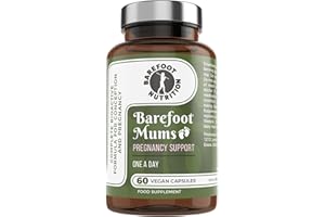 Barefoot Nutrition - Mums Pregnancy Support - Comprehensive Daily Nutrient Support for Before, During and After Pregnancy - Contains Folic Acid, Vitamin D3, B12 and More - 60 Vegan Capsules