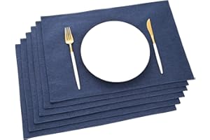 AOKSUNOVA Tovagliette Americane Lavabili, Set di 6 Tovaglietta, Blu Scuro