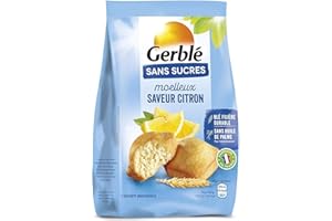 Gerblé Moelleux saveur Citron Sans Sucres, Sans huile de palme, 206273, 7 emballages individuels, 196 g