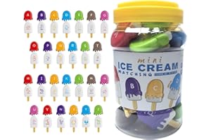 Rrlihjgu Alphabet Match Game | Alphabet Learning Ice Cream Matching Toy Set | Popsicle Shape Letters Learning Toy For Color Recognition