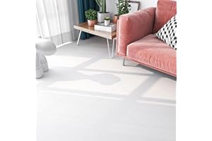 FunStick Naklejki na Płytki Podłogowe 30×60cm 5 Sztuk Wykładzina podłogowa PVC Białe Matowe Płytki Adhezyjne Podłoga Łazienka Winylowa Podłoga Samoprzylepne Białe Płytki Łazienkowe Wodoodporna Folia