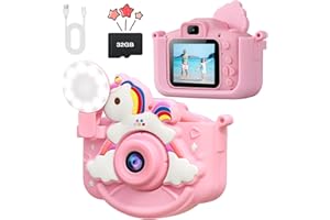 COSANSYS Kids Camera for Girls, 48MP Digital Camera for Kids, 1080P Toddler Camera and Video Camera, 32GB Card Christmas and Birthday Gifts Toy for Age 3-12 Year Old (Pink)