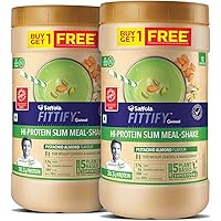 Saffola FITTIFY Gourmet Hi-Protein Slim Meal Shake - Pistachio Almond, 420 gm (Buy 1 Get 1 Free)