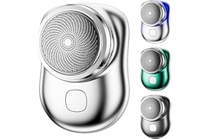 HIDRUO Mini Shaver Portable Electric Shaver, Pocket Portable Electric Shave, Usb Mini Shaver Electric Razor for Men, Type C Waterproof Rechargeable Wet and Dry Mens Razor (Silvery)