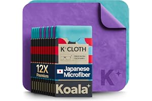 Koala Lifestyle Lens Cleaning Cloth | Japanese Microfiber | Glasses Cleaning Cloths | Eyeglass Lens Cleaner | Eyeglasses, Camera Lens, VR/AR Headset, and Screen Cleaning | Blue & Purple (Pack of 12)