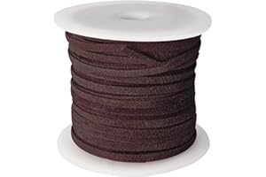 esnado Wildlederband, Lederband flach | Breite: 3 mm | Dicke: 1,5 mm | Länge: 10 Meter | Farbe: Kastanienbraun | ECHTES Leder - pflanzlich gegerbt | zum Basteln und zur Schmuckherstellung