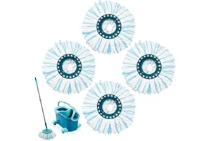ECLEANFY 4 Stück Bodenwischer für Leifheit Clean Twist Disc Mop Ergo/Clean Twist Disc Mop, Wischmop Ersatzbezug mit 2-Faser-System für alle Bodenarten