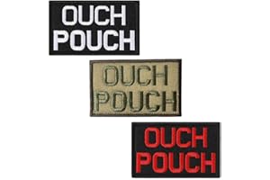 ZCKETO 3 Pcs Évolutive "OUCH POUCH" Amusant Brodé Patch Moral Emblème Compatible avec Velcro pour Cycliste Sac à Dos Vêtements Uniforme Gilet Chapeau Harnais pour Chien