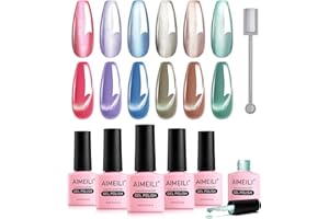 AIMEILI Cat Eye zestaw lakierów do paznokci UV, 8 ml, 6 kolorów, magnes Soak Off, zestaw 6-60
