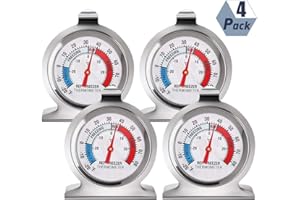 DAWWOTI Refrigerator Freezer Thermometer Classic Series Large Dial Thermometer Temperature Thermometer for Refrigerator Freezer Fridge Cooler,Pack of 4