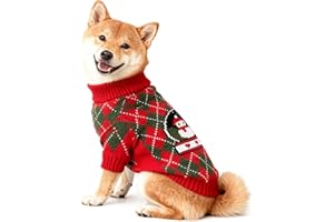 VFY Maglione Natalizio Cane Natale Maglione Animali Domestici Magliones Cane Natale Gatto Lavorato Maglia Natalizia Cani Maglioncino Natalizio Canes per Piccola Media Grande (Rosso Verde,L)
