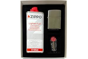 ‎ZIPPO ZIPPO Zestaw prezentowy do zapalniczki chromowanej wraz z 1 FL. benzyną + 6 krzesiwo