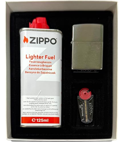 Zippo Benzin & Zubehör Set – 2x Fluid 125 Ml, Docht, 6 Feuersteine