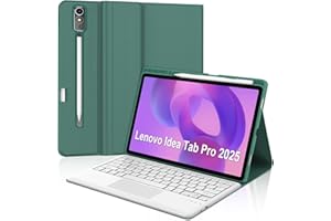 FOGARI Teclado con Touchpad para Lenovo Idea Tab Pro 12.7 2025, Español Ñ Teclado Bluetooth con Trackpad para Lenovo Idea Tab Pro 12.7" 2025 Funda, Verde Oscuro