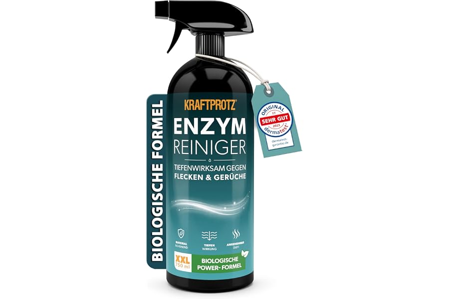 Enzymreiniger Spray 750 ml - Geruchsentferner & Fleckenentferner biologisch | gegen Gerüche & Flecken, porentief, tiefenwriks