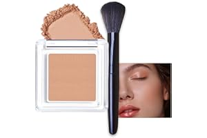 LYNTYAOU Blushers for Cheeks Make up Blusher, Matte Bronzer Powder Blushes Korean Makeup Blush, Natural Look Long-Lasting Blush, Light Brown Makeup Palette with Brush