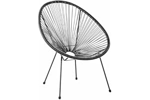 OTZ String Chair Rattan Chair Moon Chair Garden Dinning Chair Black