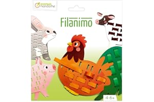 DÉCOPATCH MY MANDARINE KC171C - Coffret RUBANS A TISSER comprenant 4 animaux et 23 rubans - A partir de 4 ans - ANIMAUX DE LA FERME