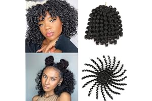 Xtrend 5 Packs/Lot Wand Curl jamaican bounce Twist Braids Cheveux Crochet Braids Extension de cheveux bouclés 8 pouces Tissage de cheveux synthétiques pour femmes 20 brins/pack (8 pouces, 1B#)