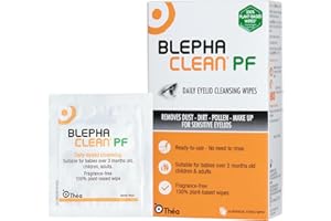 THEA Blephaclean PF Daily Eyelid Wipes - Gentle Cleansing for the eyelids and skin around the eyes | Suitable for Babies (over 3 months old), children & adults | 20 Sterile Plastic-Free Wipes