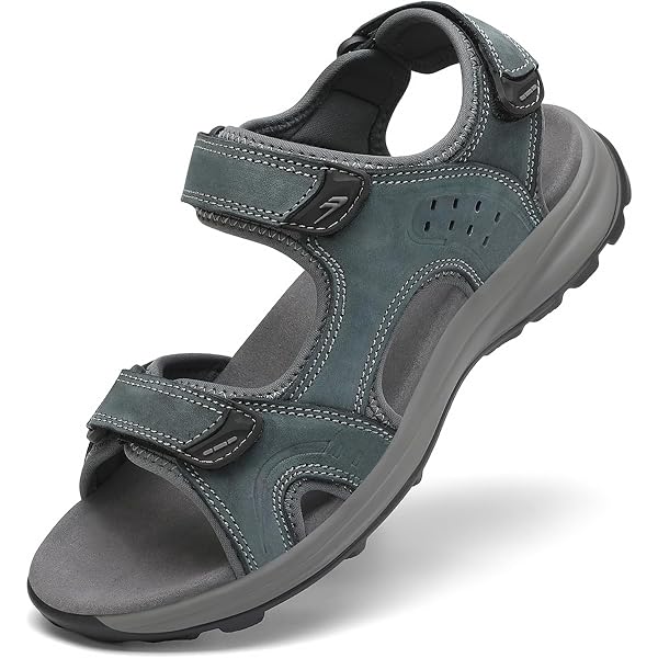 Sandales Orthopédiques Pour Homme En Cuir – Semelle Antidérapante, Confort Pieds Larges, Pour Randonnée Et Loisirs