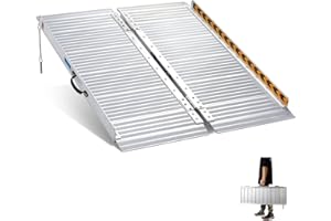 Rampe Fauteuil Roulant, gardhom 92x72cm Argent Rampe Handicapé d'accès Pliable Capacité de Chargement de 362KG