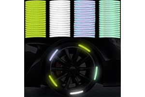 MHYMX Reflektoren Aufkleber, 80 Stück Fahrrad Reflektoren Selbstklebend Reflektor Aufkleber Felgenrand Reflektierende Aufkleber Nacht Sicherheit Dekoration Streifen für Auto Motorrad Fahrrad Kinderwagen