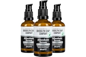 ‎BROOKLYN SOAP COMPANY Brooklyn Soap Company Aftershave Serum 3 x 50 ml - Natürliche Pflege nach der Rasur - Beruhigt die Haut, beugt Hautirritationen vor & mindert Rötungen - 3er Set