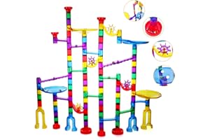 Ucradle Marble Run, 152 Pcs Marble Runs Toy Marble Maze Race Track Game Set, STEM Educational Learning Toy Construction Building Blocks for Kids 4 5 6 7+Years Old Boys and Girls